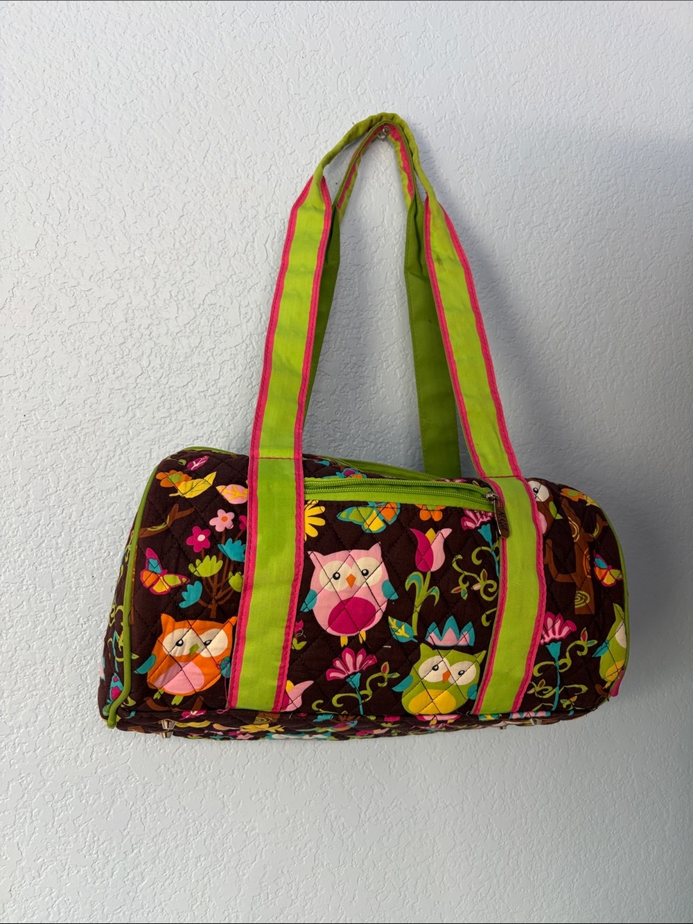 Y2K Vintage NGIL Unique Owl print Tote Bag Pink And Green Pattern